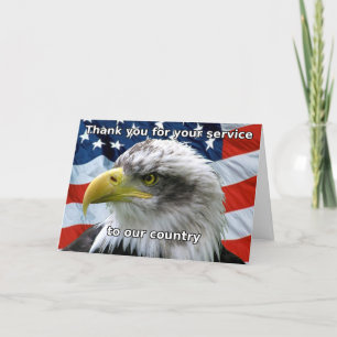 Patriotiskt tack för ditt servicekort kort