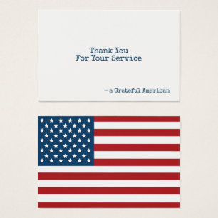 Patriotiskt tack för USA flagga Visitkort