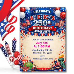 Patriotiskt tema 250-årsjubileum America's 250-års Inbjudningar
