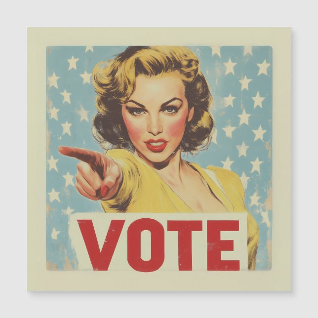 Patriotiskt upprop: Rösta! Magnetisk Inbjudningskort (Framsida)