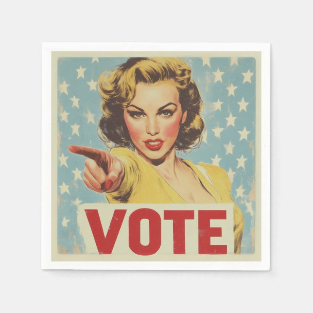 Patriotiskt upprop: Rösta! Pappersservett (Framsidan)