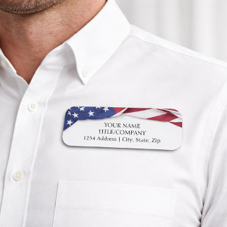 Patriotiskt USA Amerikansk Flagg Bolagsnamn Namnbricka