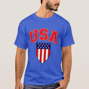 Patriotiskt USA Amerikansk flaggsköld Tee