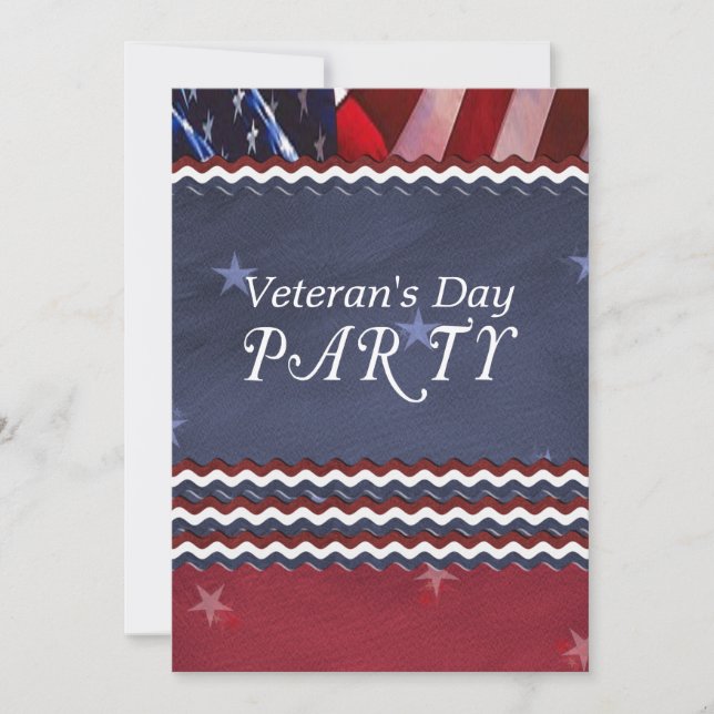 Patriotiskt veteran dagparty inbjudningar (Framsida)