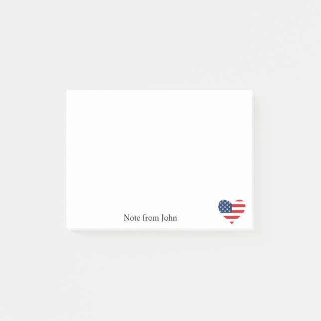 Patriotism America USA flagga Heart Anpassningsbar Post-it Block (Framsida)