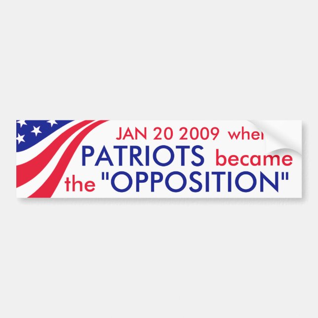 Patriotism = Opposition? Bildekal (Framsidan)