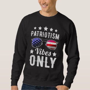 Patriotism Vibes 4:e juli Boys Kids Sunglasses Lång Ärmad Tröja