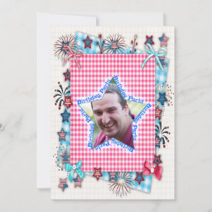 Patriotiv Födelsedagsfest inbjudan