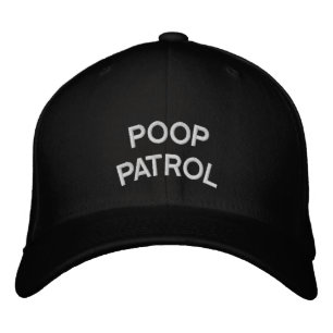 PATROL (POOP PATROL) med bromid på sockeln Broderad Keps