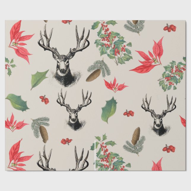 Patrón botánico de Navidad Presentpapper (Seam)