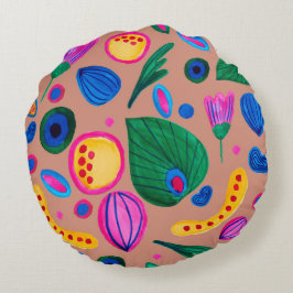 Patrón cozy boho terracota  rund kudde