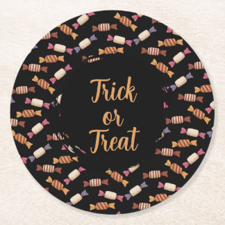 patrón de diseño de dulces de halloween underlägg papper rund