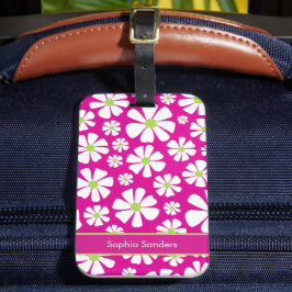 Patron de Flores Blancas Primaveral Bagagebricka