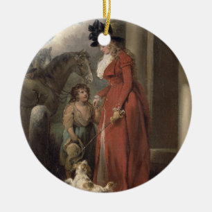Patron dörr, c.1790 (olja på kanfas) julgransprydnad keramik