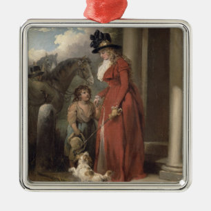Patron dörr, c.1790 (olja på kanfas) julgransprydnad metall