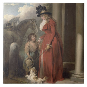 Patron dörr, c.1790 (olja på kanfas) kakelplatta