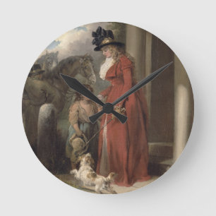 Patron dörr, c.1790 (olja på kanfas) rund klocka