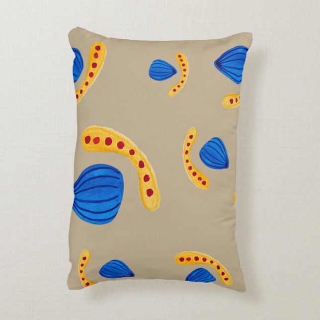 Patrón pintado a mano boho tono tierra prydnadskudde (Baksidan(Vertikal))