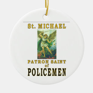 PATRON SAINT POLICEMEN JULGRANSPRYDNAD KERAMIK