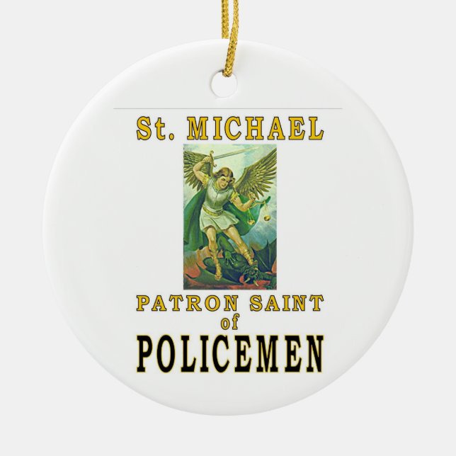 PATRON SAINT POLICEMEN JULGRANSPRYDNAD KERAMIK (Framsidan)