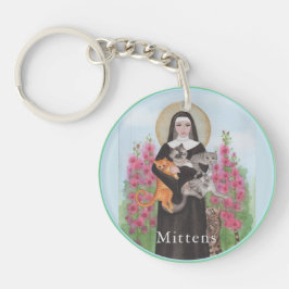 Patron St of Cats Keychain Memorial Din text