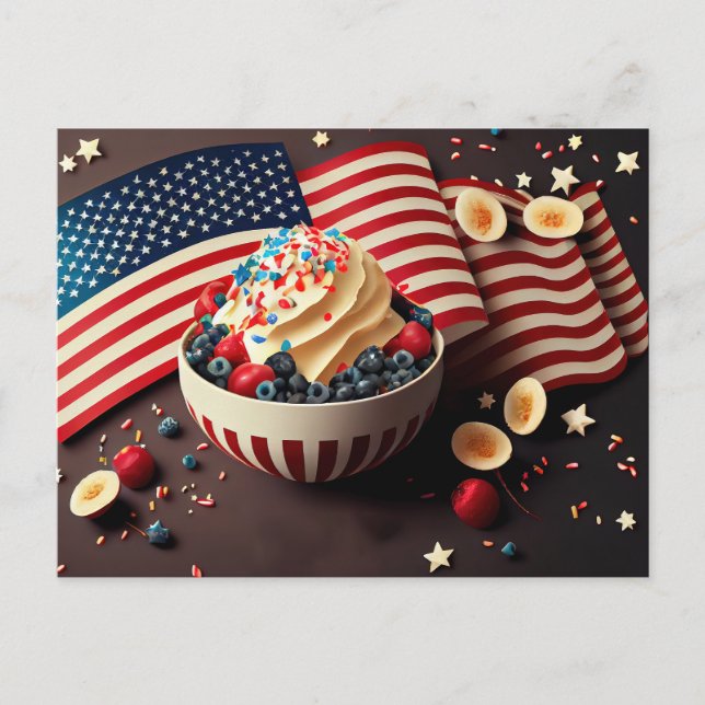 Patrotisk efterrätt vykort (Framsida)