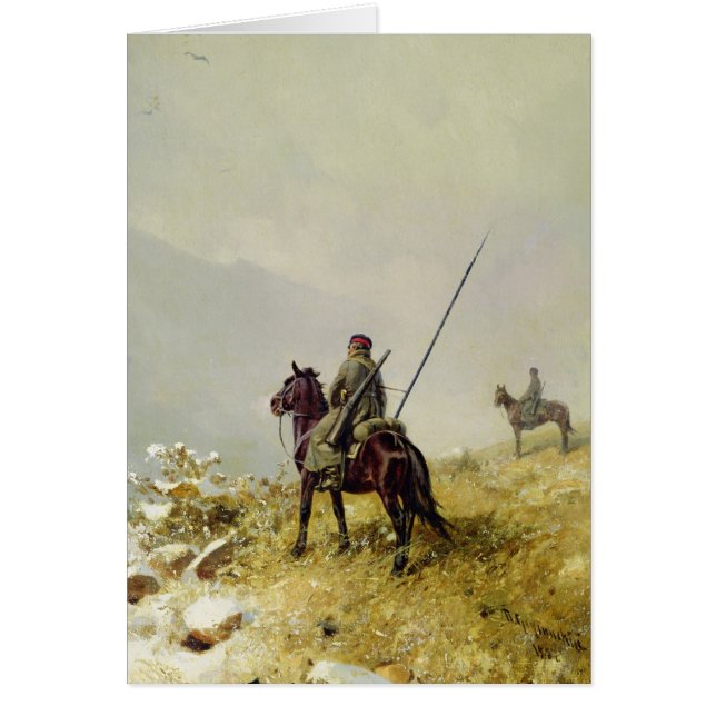 Patrullen, 1887 hälsningskort (Framsidan)