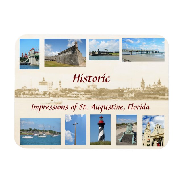 Påtryckningar av St Augustine, Florida Magnet (Horisontell)