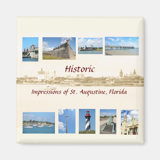 Påtryckningar av St Augustine, Florida Magnet (Framsidan)