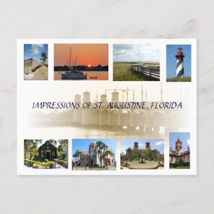 Påtryckningar av St Augustine, Florida Postcard Vykort