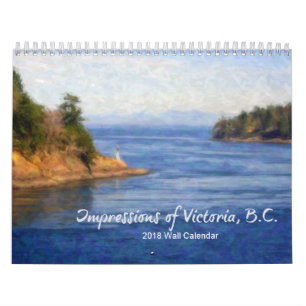 Påtryckningar av Victoria, B.C. 2018 Calendar Kalender