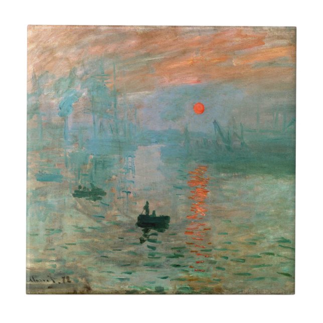 Påtryckningar, Soluppgång av Claude Monet Kakelplatta (Framsidan)