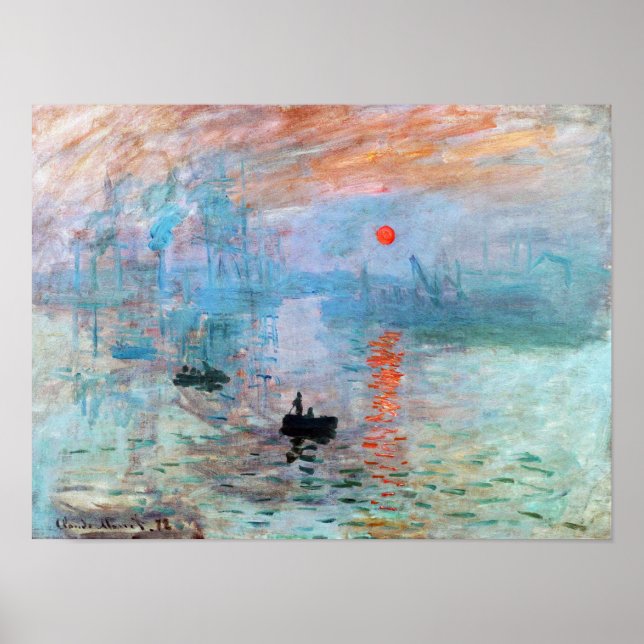 Påtryckningar, Soluppgång av Claude Monet Poster (Framsidan)