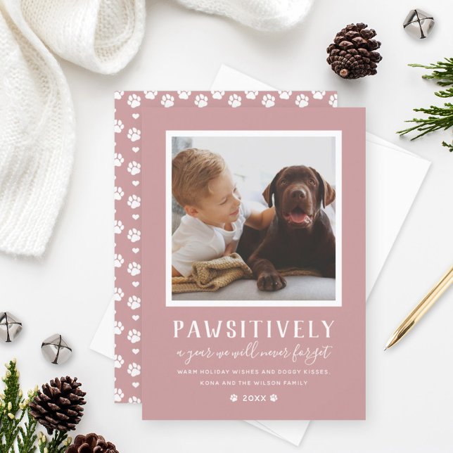 Påtsivt oförglömligt Rosa Pet Photo Julkort (Skapare uppladdad)