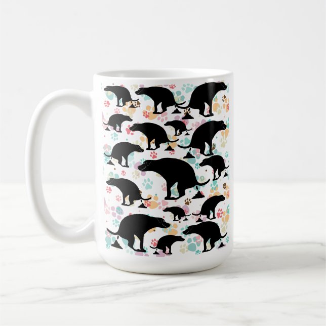 Påtsivt Superskoj Pooping Hund Coffee Mugg (Vänster)