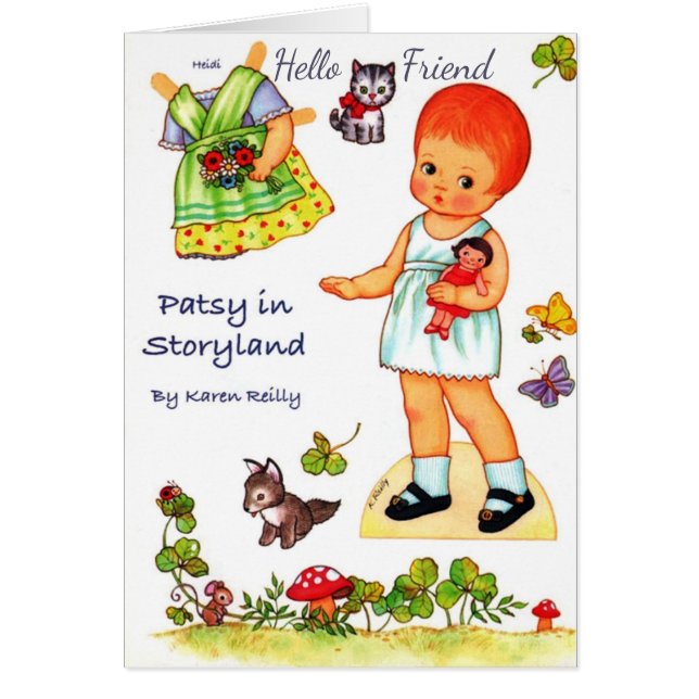 Patsy i Storyland Pappersdocka klipp ut kläder Kor OBS Kort (Framsidan)
