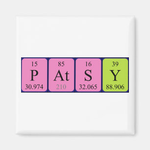 Patsy periodiskt återkommande magnet bord namn