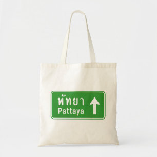 Pattaya Ahead ⚠ Thai Highway Traffic Sign ⚠ Tygkasse