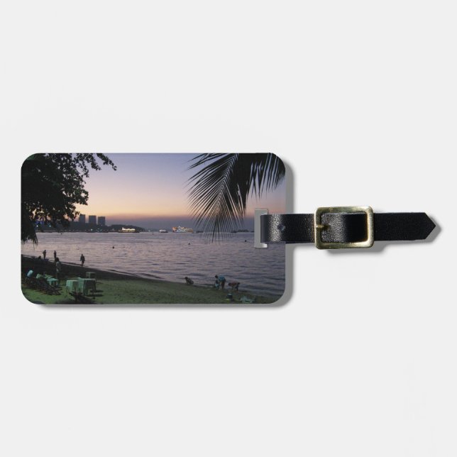 Pattaya Beach Sunset ... Chonburi, Thailand Bagagebricka (Horisontell Framsida)