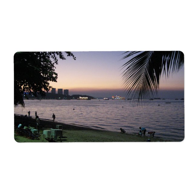 Pattaya Beach Sunset ... Chonburi, Thailand Fraktsedel (Framsidan)