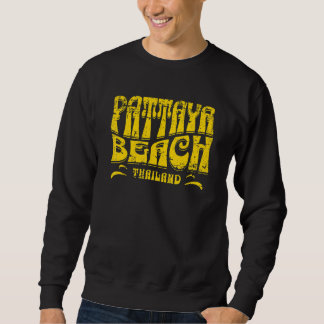 Pattaya Beach Thailand Retro Sliten Design Lång Ärmad Tröja