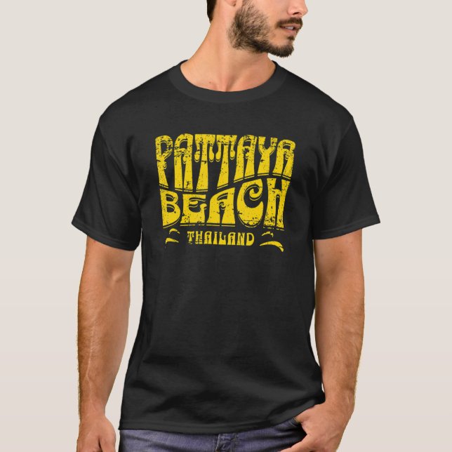 Pattaya Beach Thailand Retro slitstark design T Shirt (Framsida)