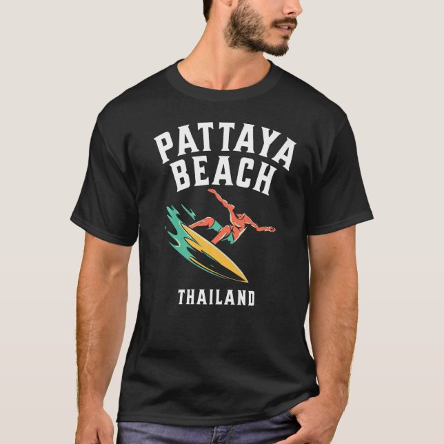 Pattaya Beach Thailand Retro T Shirt (Framsida)