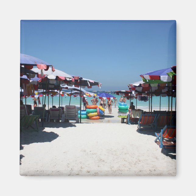 Pattaya Beach Umbrellas Magnet (Framsidan)