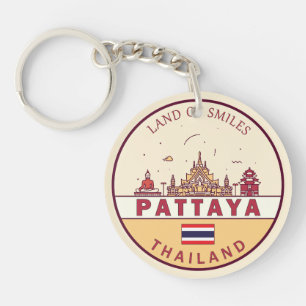 Pattaya Thailand City Skyline Emblem