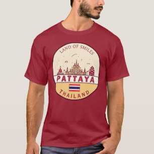 Pattaya Thailand City Skyline Emblem T Shirt