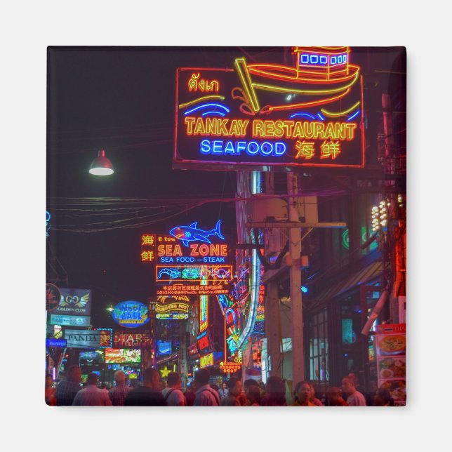 Pattaya Walking Street i Thailand Magnet (Framsidan)