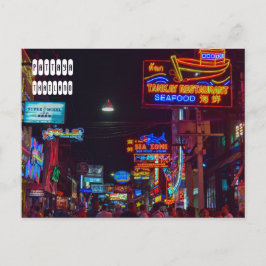 Pattaya Walking Street i Thailand Vykort