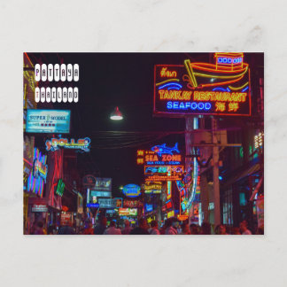 Pattaya Walking Street i Thailand Vykort