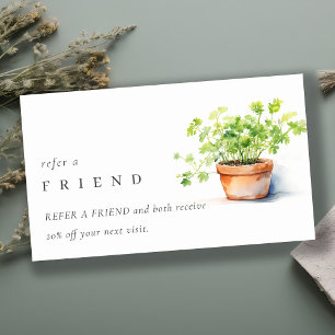 Patten Herb Parsley Coriander hänvisar till en vän Visitkort